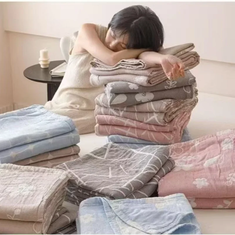 الصيف بطانية التبريد للسرير الملكة الملك الحجم 3 طبقة القطن لينة رمي بطانية ل الأريكة غطاء أريكة المفرش لحاف السرير