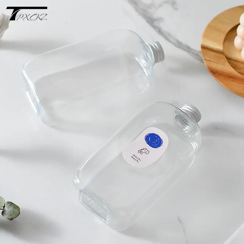 1 Piece 400ml Flat Square Bottle Drink Bottle Brand New And High Quality Juice Cup Milk Tea Juice Cold Drink Bottle