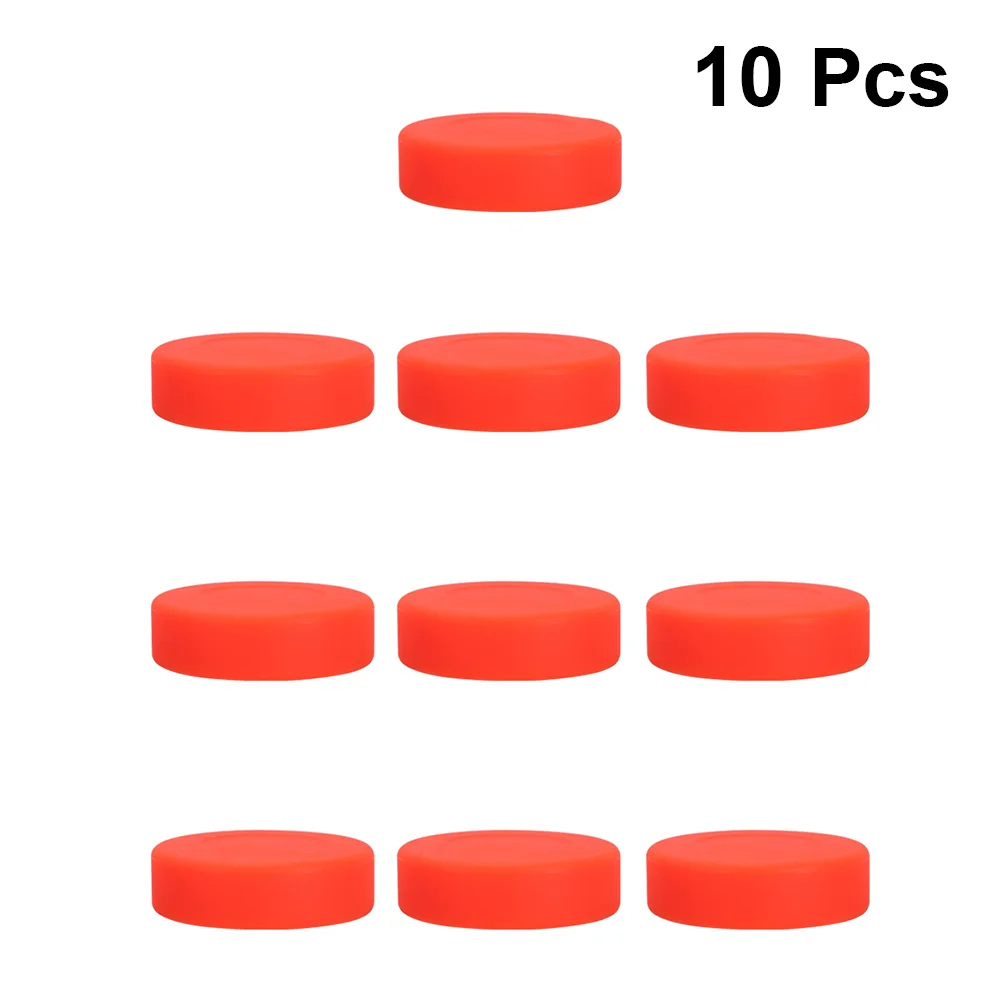 

10 Pcs Adjustable Hardness Rubber Ice Hockey Pucks Matte Hockey Balls Sports Supplies for Roller Street Hockey(Orange)