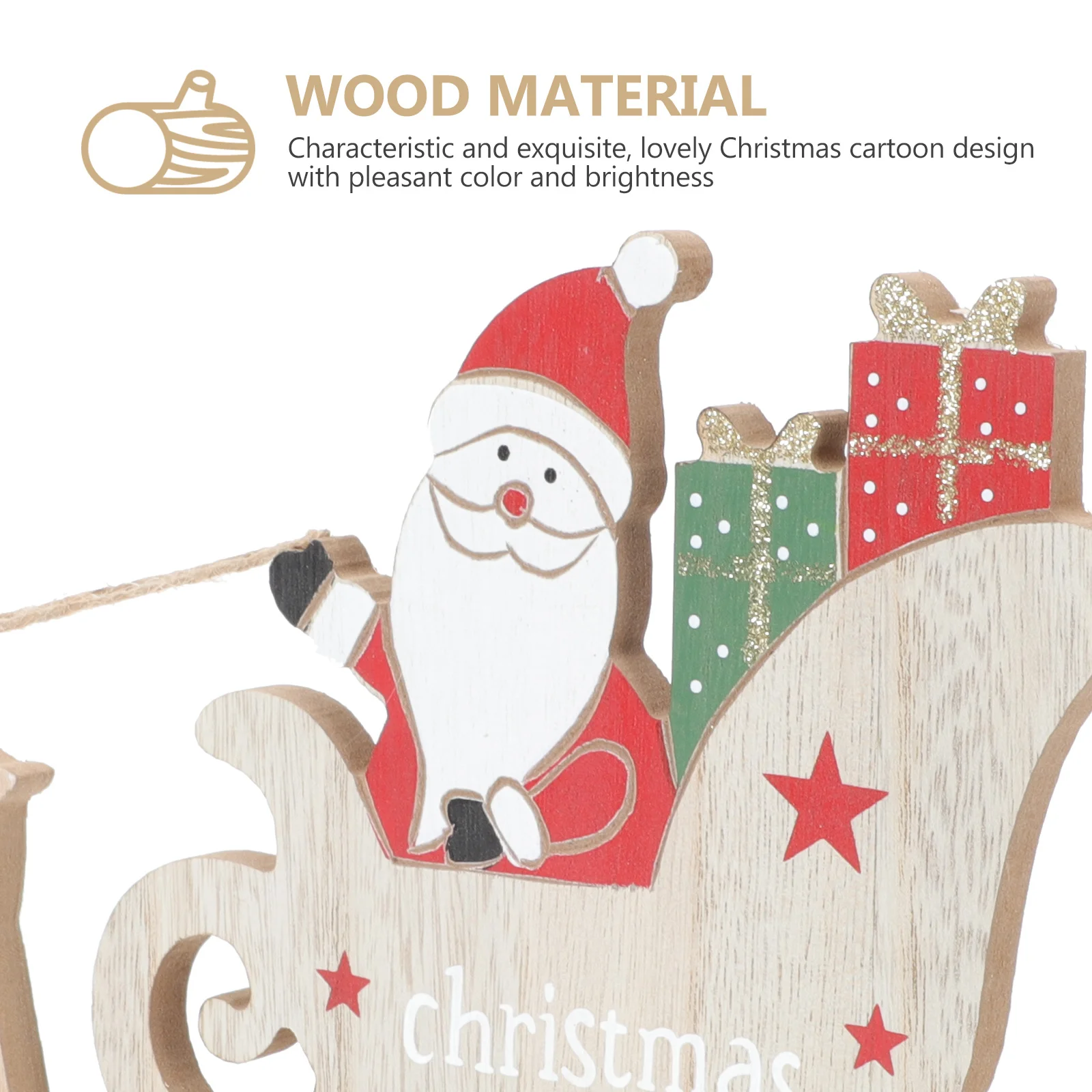 

1Pcs Christmas Elk Adornment Exquisite Wooden Desktop Ornament Home Decoration Lovely Xmas Cartoon Decor Festival Tabletop