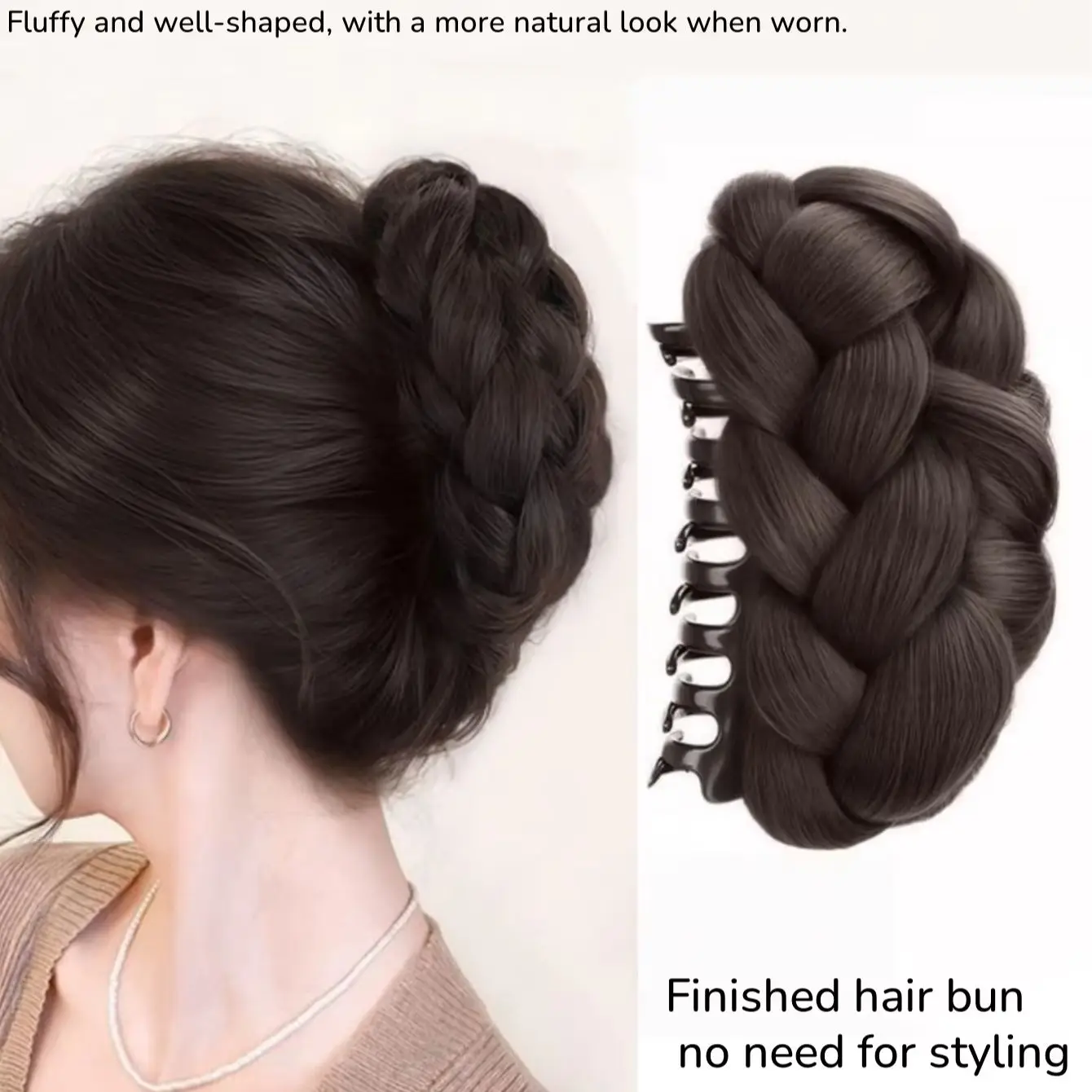 المرأة مضفر كعكة هيربيسي شعر مستعار مخلب الغراء أوبدو رقيق إكسسوارات الشعر الجزء الخلفي من حزمة الشعر الرأس