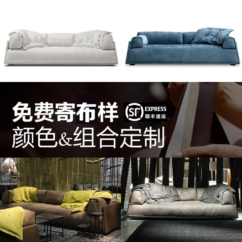 패브릭 소파 방오성 이탈리아 미니멀리스트 모던 사이즈 아파트 거실 직선형