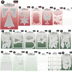Christmas Poinsettia Tree Folding Card Berries Star Metal Cutting Dies Stamps Stencil Scrapbooking Diary Embossing Diy Greeting