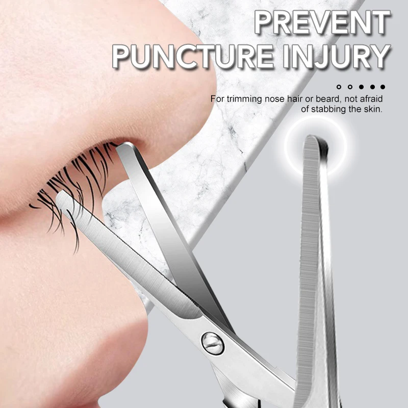 1 قطعة مقص الأنف منتجات التجميل ماكياج أداة مزيل الشعر بشرة الأظافر طرف مستدير مقص آمنة الصحة الأنف مقص عر