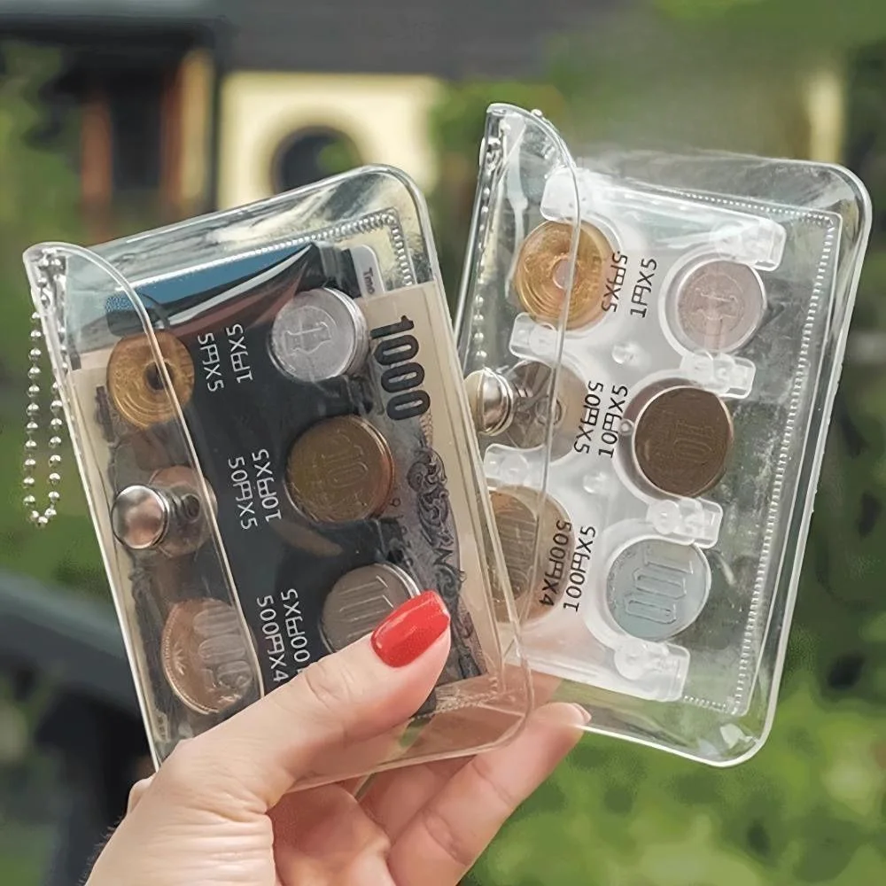 

Portable Coin Organizer Transparent Card Holder Money Clip Travel ential Small Wallet for JPY egorization And Storage