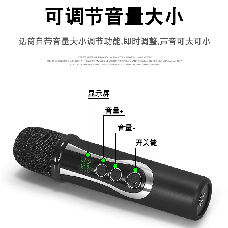 Sepuluh item TLF Xtuga E-109 Desain Baru 2.4GMHz 3.5mm 6.35mm Penerima Speaker Karaoke Portabel Nirkabel Mikrofon Mini Genggam