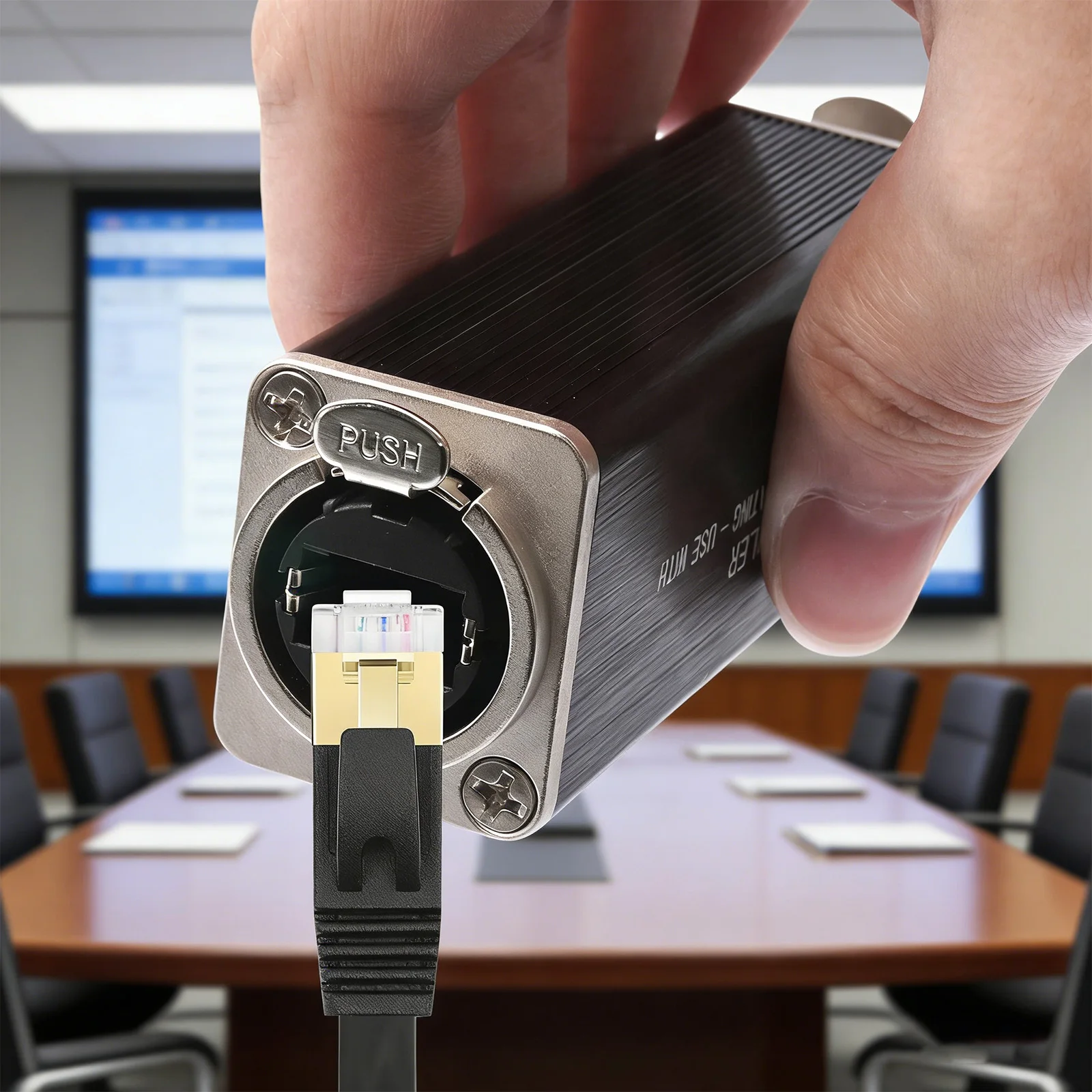 RJ45 Female To Female Coupler Inline Connector with Recognized Spring Locking System Ethercon Coupler for Cable Extensions
