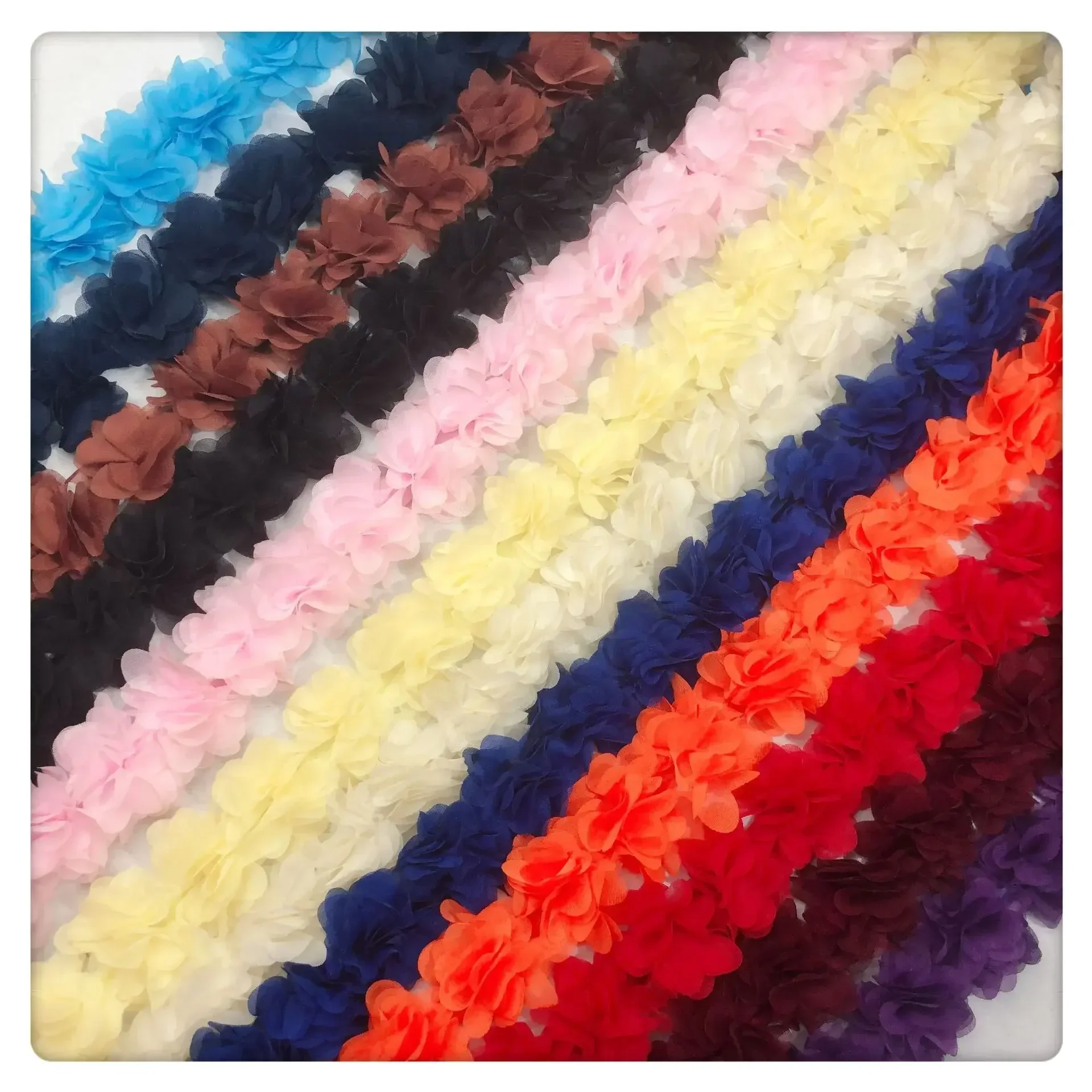 (1 meter) Chiffon lace fabric Webbing Decoration flower gift crafts Non-woven fabrics base