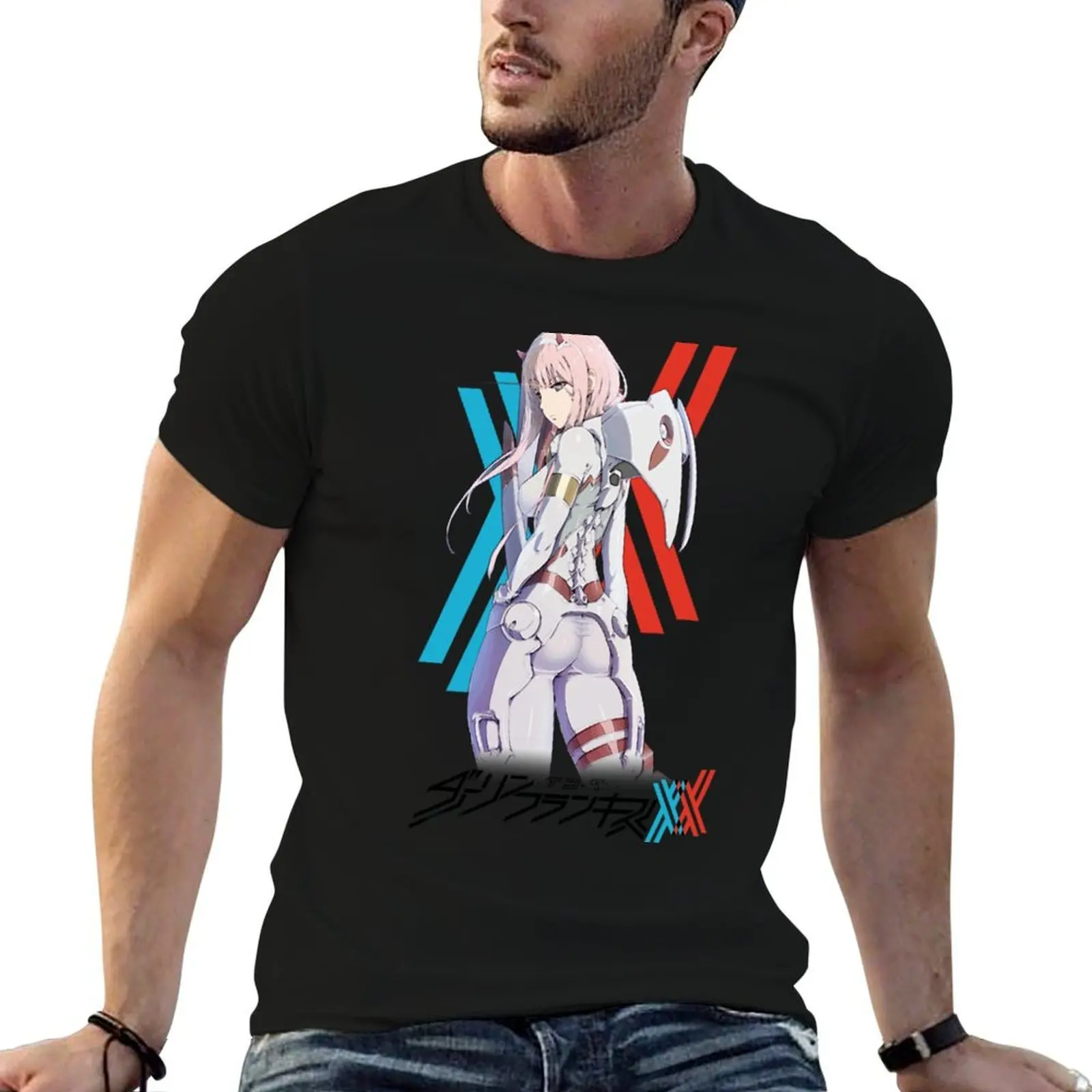 zero two pilot suit T-Shirt affliction shirts cotton graphic tees mens graphic t-shirts funny