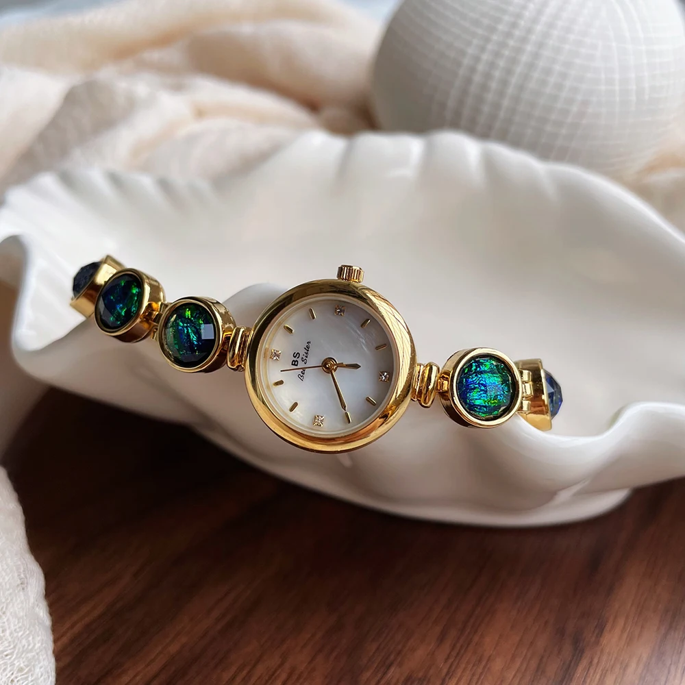 Bee Sister Women's Watch Luxury Fashion High Quality Watches For Woman Ladies Gifts Malachite Bracelet Wristwatch
