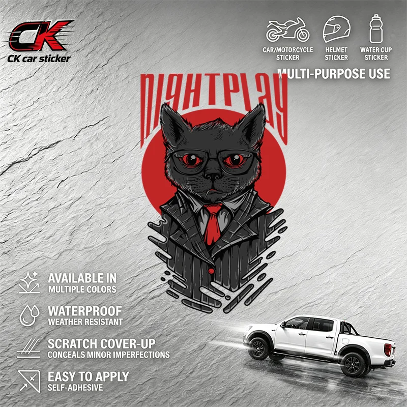 Creativity Black Cat Car Sticker Decal for Car Pickup Motorcycle Laptop Auto Body Decoration
