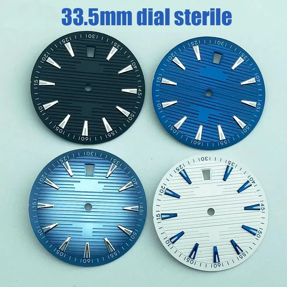 Watch Accessories 33.5mm Dial Sterile 6 o'clock Calendar Green Night Light Suitable for NH35 Movement Case Dial