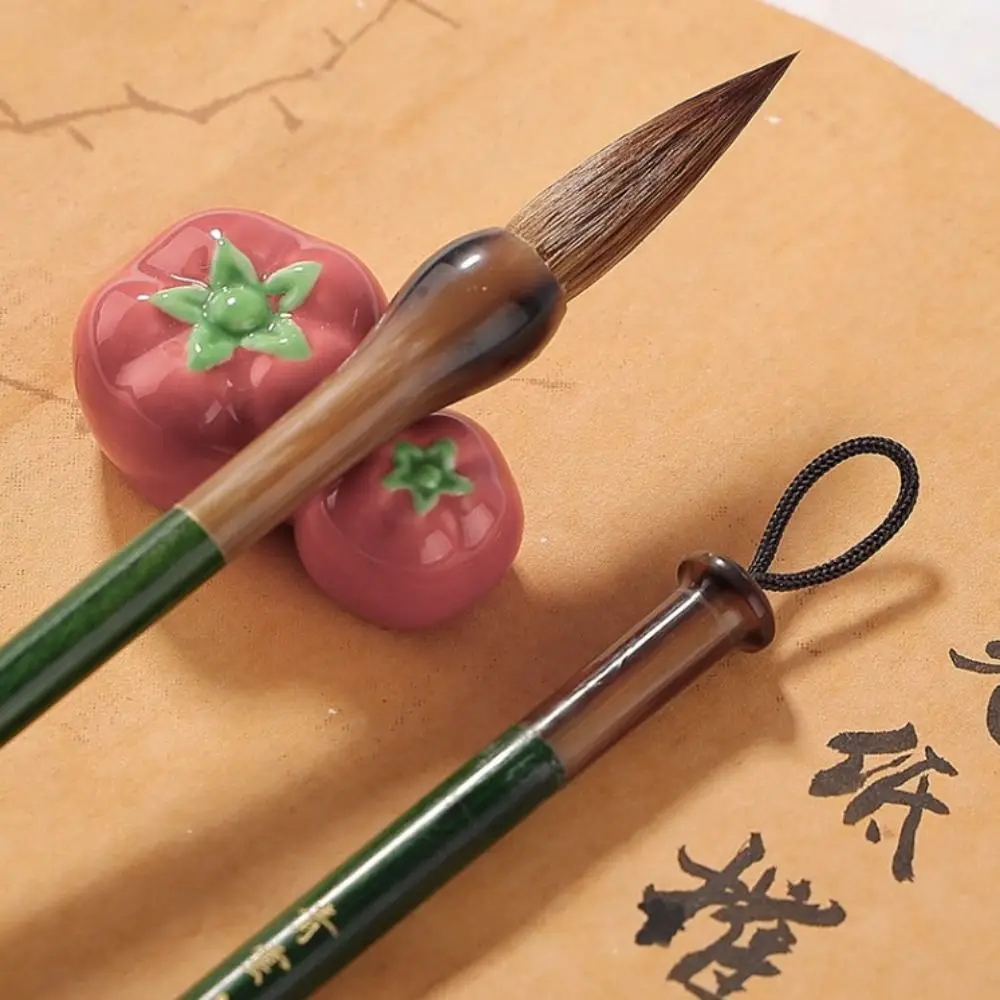 فرشاة الخط الصيني التقليدي لوحة زيتية ألوان مائية فرشاة كتابة شعر الذئب فرشاة طلاء فنية من الخشب #2