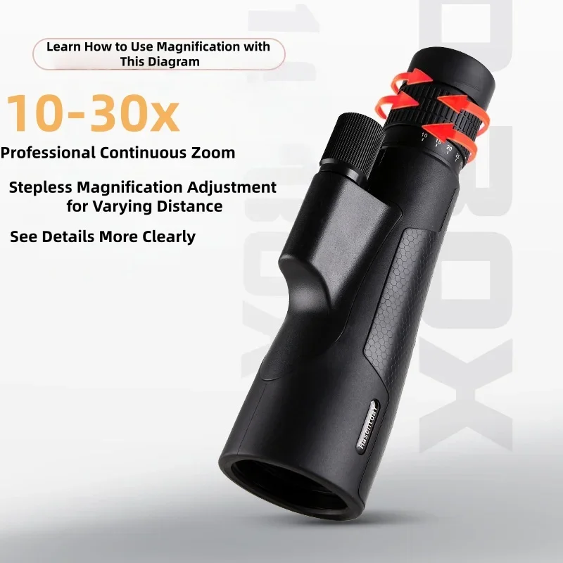 

10-30x52 monocular telescope high-power high-definition ED lens can be used for waterproof, compact, portable, suitable for hunt