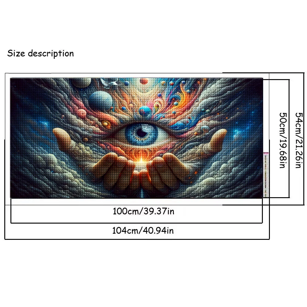 Abstract Eyes ,Holding Fantasy Landscape of the earth in hand,DIY 5D Diamond Painting Kits New 2024 Mosaic Diamond Embroidery