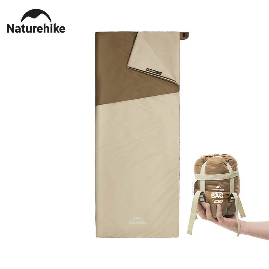 

Летний спальный мешок Naturehike LW180, сверхлегкий спальный мешок-конверт, сжатое одеяло для хранения, портативный портативный спальный мешок для кемпинга, сращивания