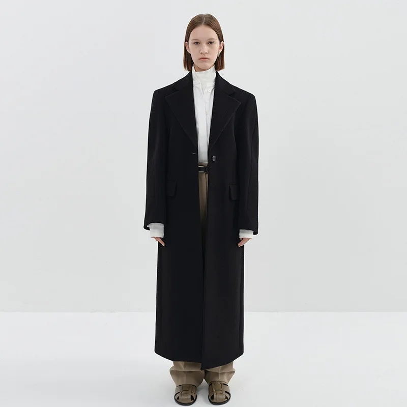 LOW CLASSI* 2023 Autumn/Winter New Women's Cashmere Coat Casual and Fashionable Women's Long Suit Woolen Single Side Woolen Coat