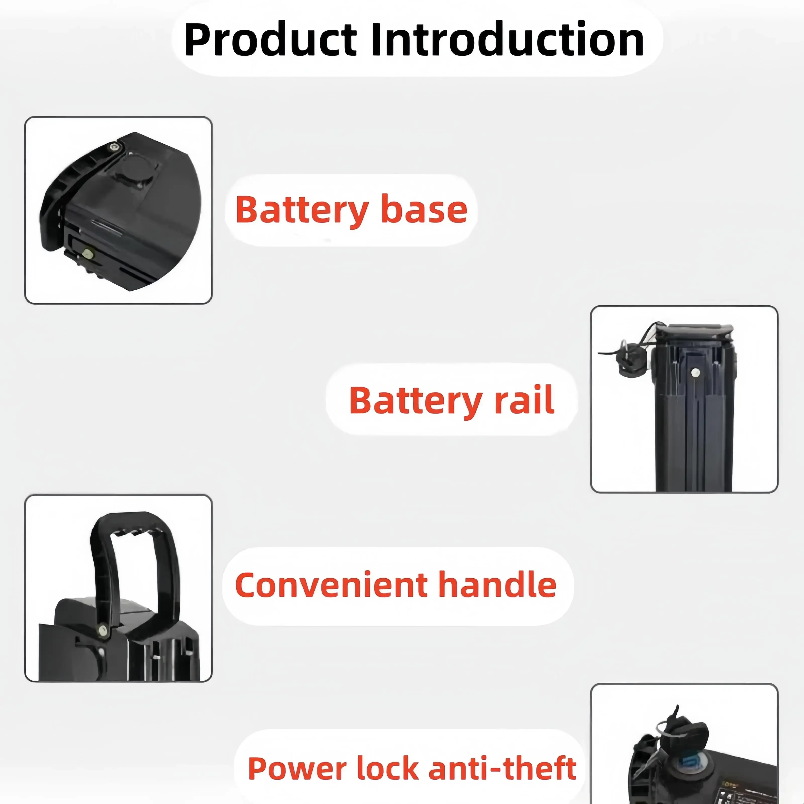 Haiba, 48V battery pack, 48V10Ah, 15Ah, 20Ah, 1000W, 18650, high-power rechargeable lithium-ion battery Haiba Battery +charger