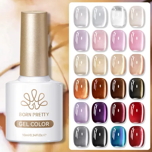 Imagen 2 del producto BORN PRETTY-Cuentas de vidrio de 10ml, Gel magnético para ojos de gato de todos los colores, esmalte semipermanente brillante, barniz de cristal para salón