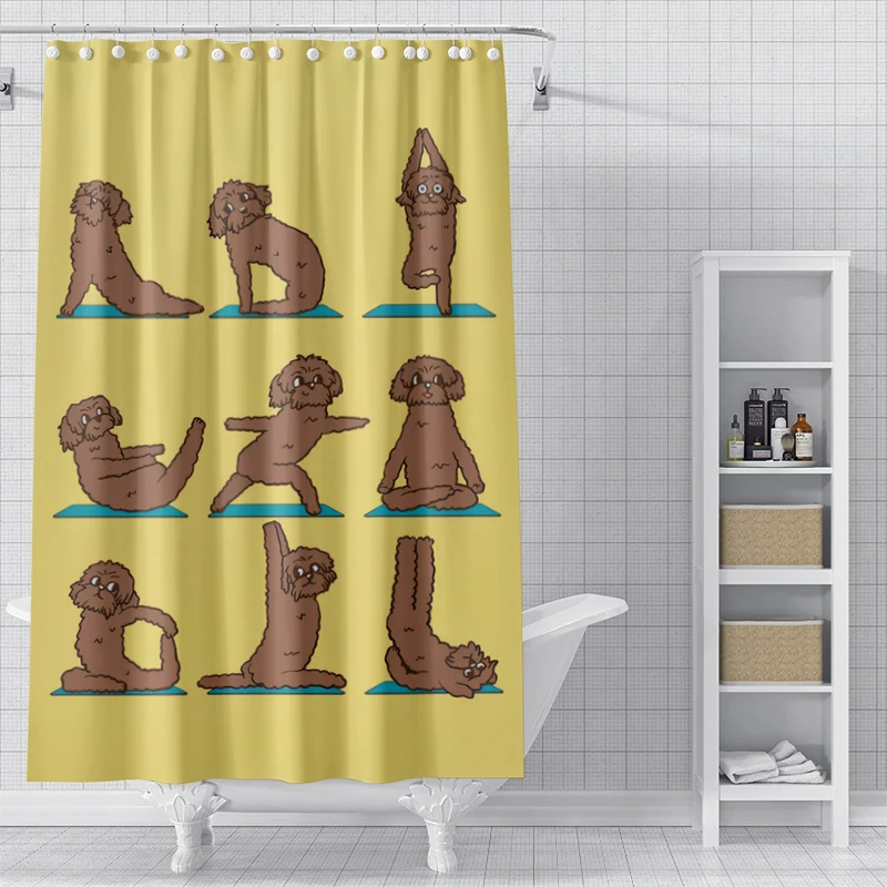 Home shower curtains for bathroom waterproof fabric Modern Nordic style bathroom curtain 180x200 240x180 cute dog funny kawaii