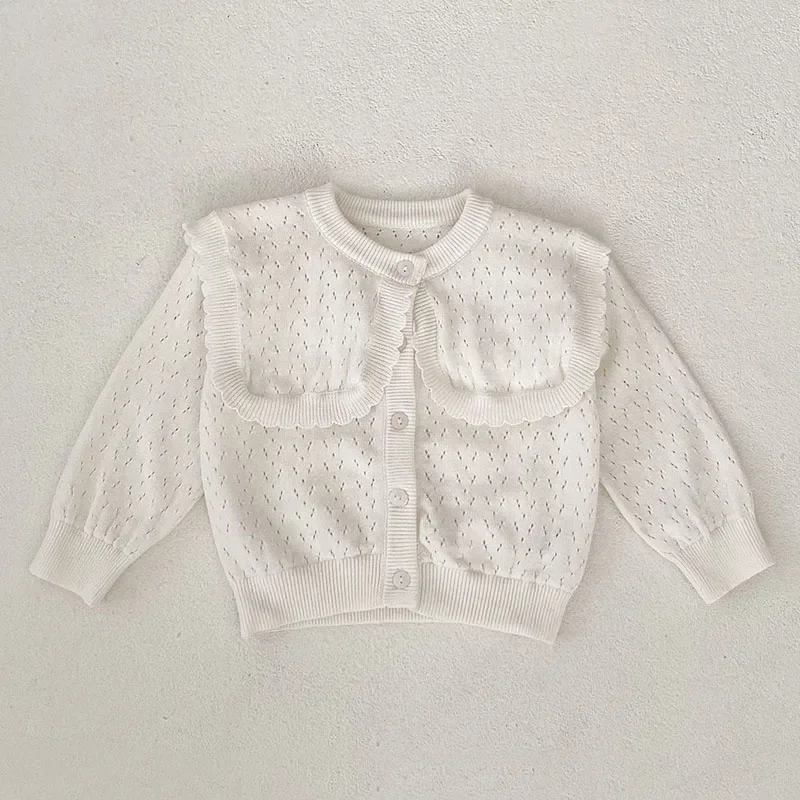 2024 New Autumn Toddler Baby Girl Knitting Cardigan Long Sleeved Solid Color Newborn Baby Girls Sweater Coat Baby Girl Clothing