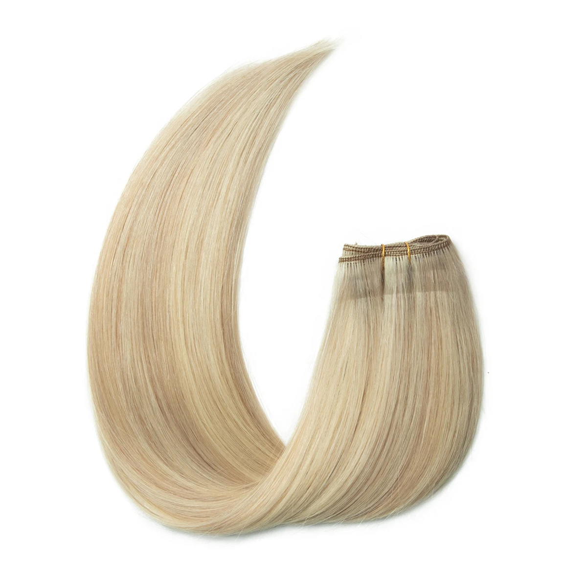 حزم الشعر خياطة في لحمة مزدوجة الطبيعية حزم من شعر طبيعي مفرود 50 جرام/حزمة 14 بوصة شقراء تسليط الضوء على عروض الحزمة