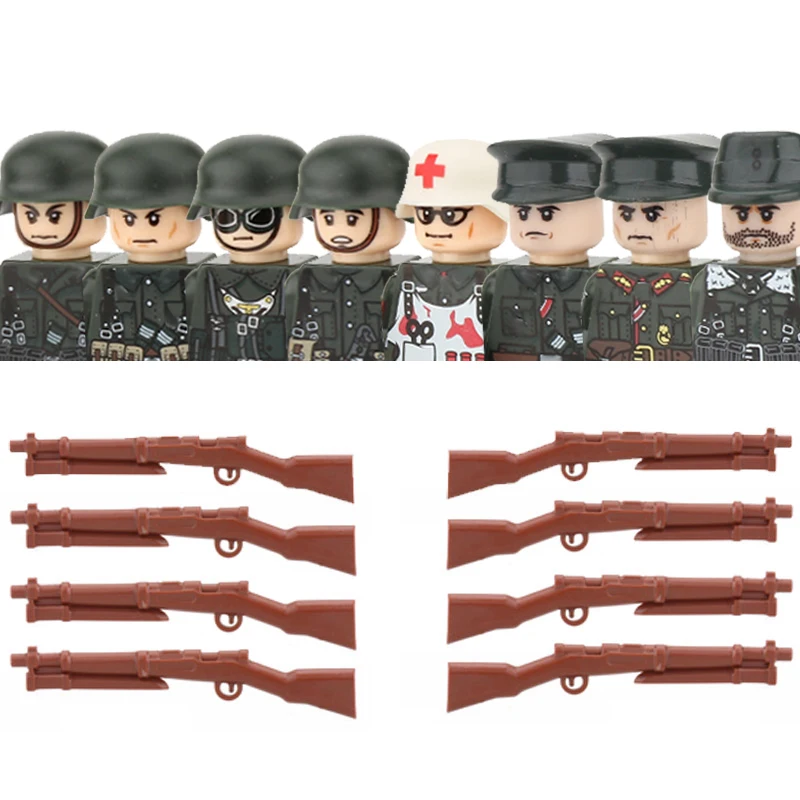 Militär Armee Soldat Figuren Bausteine WW2 Deutsches Medizinisches Korps Zombie Infanterie Waffen Helm Mini Ziegel Kinderspielzeug