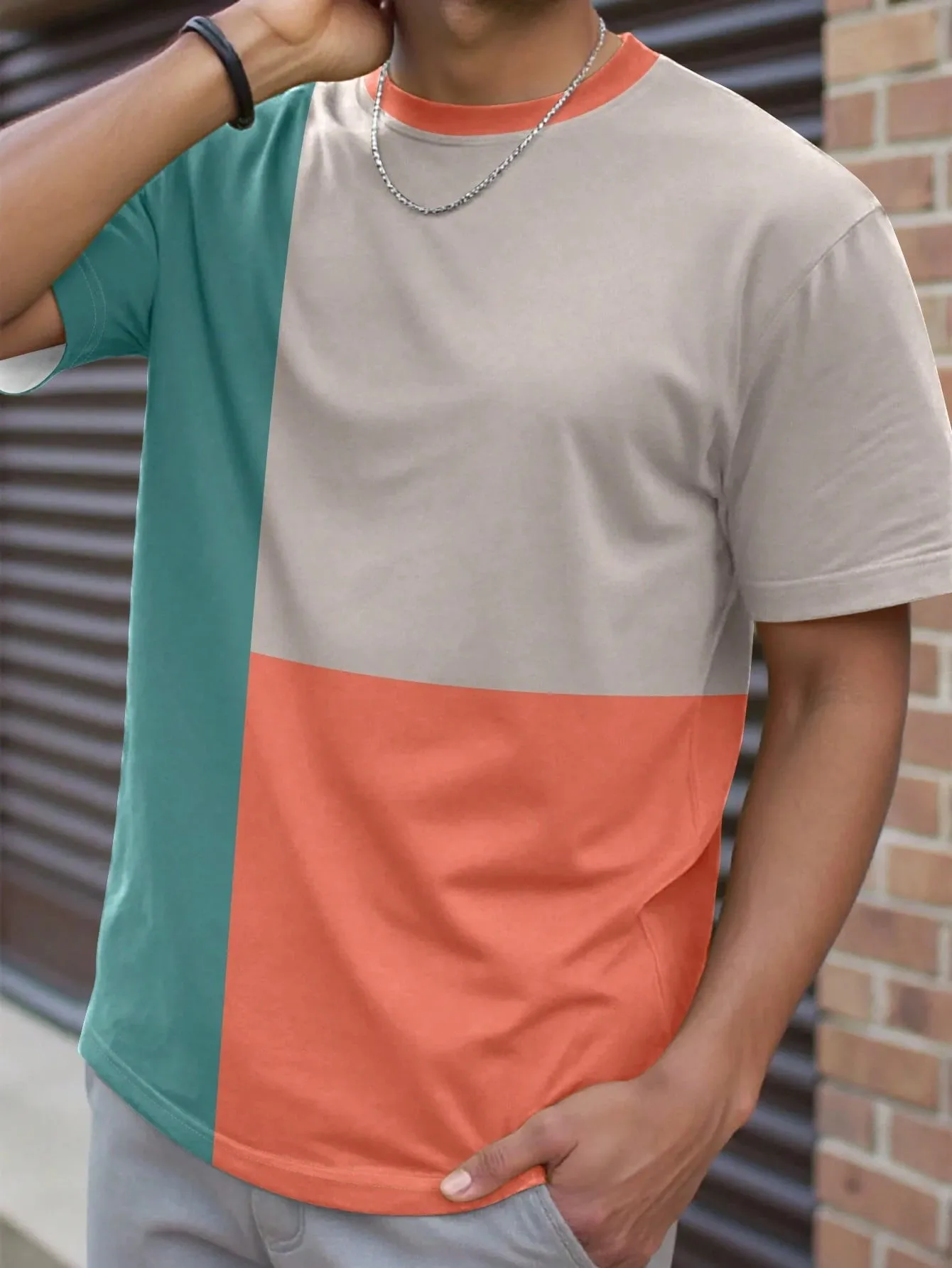 

The new men's T-shirt for the summer of 2025 features a casual fashionable comfortable and soft 3D pattern print