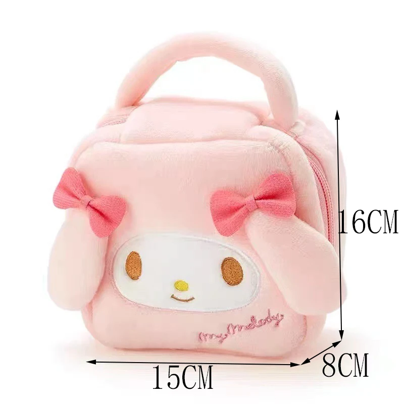 Hello Kitty Purses Cinnamoroll Kuromi Melody Cosmetic Bag Sanrio Mini Lipstick Storage Bags for Women Fashionable Cute Wallet