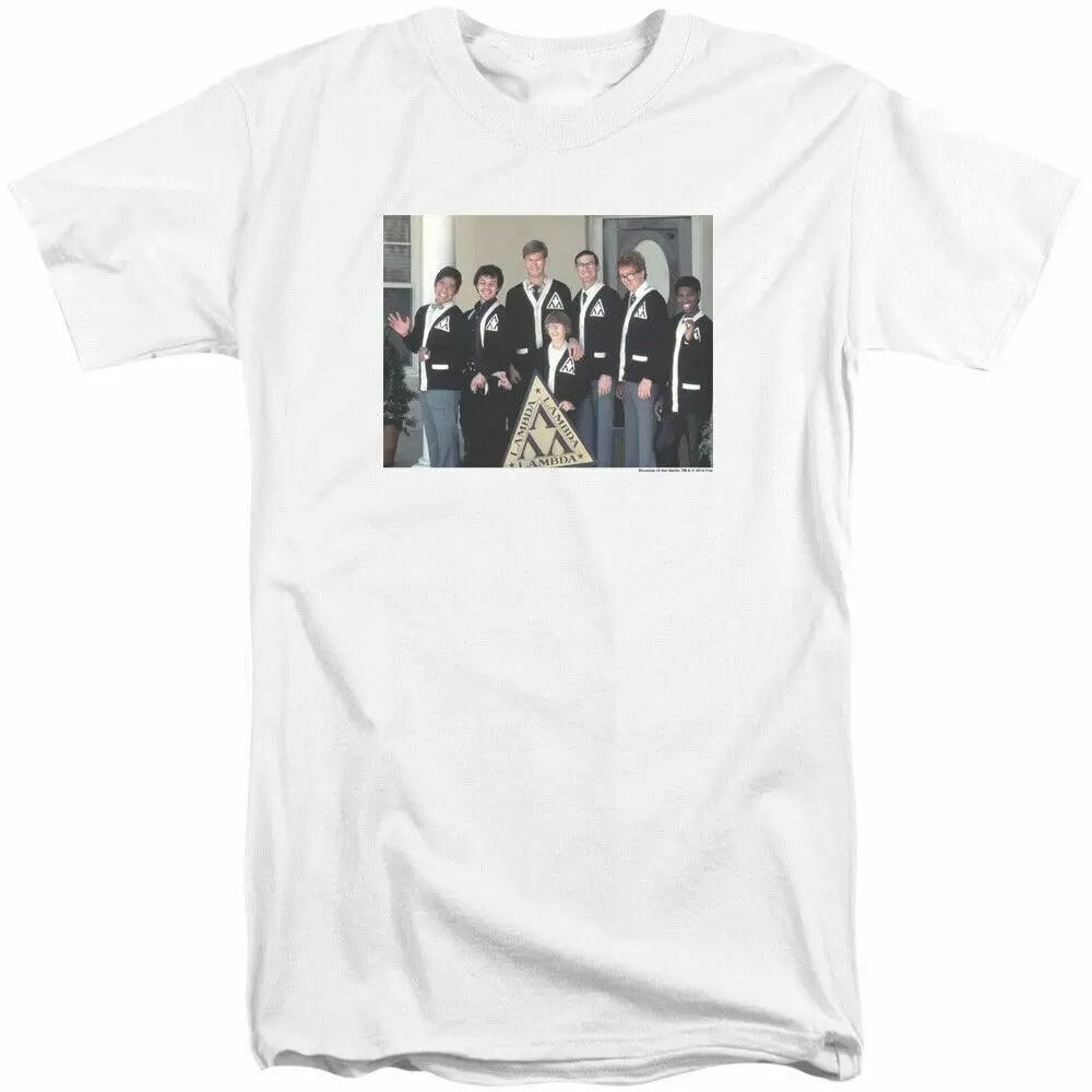 

Revenge of the Nerds Nerd Group T Shirt Mens Licensed Movie Tee Tri Lambda White