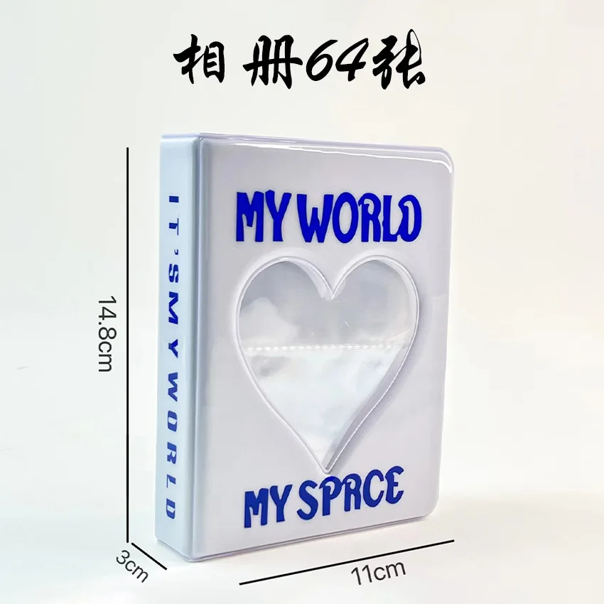 ハート透明フォトカード 36/64/128 ポケットミニフォトアルバム富士フイルム 3 インチミニフィルムアルバム収納ネームカードアルバム