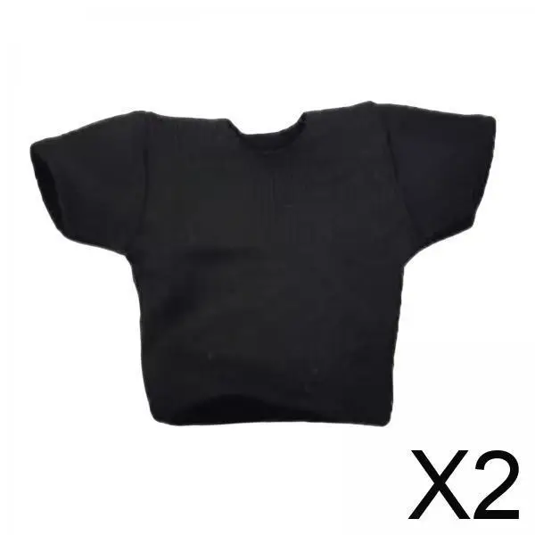 

Black Cloth Short Sleeve Mini T Shirt 1/18 Scale Doll Clothing Oversized Style for Male Action Figures Display