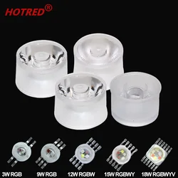 10PCS LED Lens For RGB RGBW RGBWY RGBWYV 3W 9W Chips Light 21.8mm Integrated Waterproof 25 30 Degree Lenses DIY Stage Spot Lamp