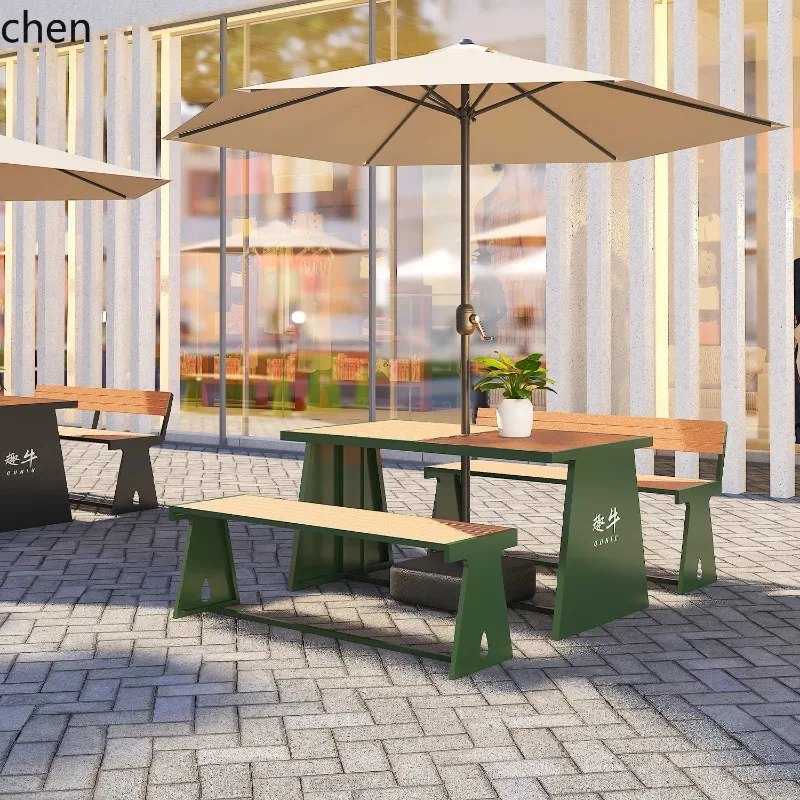 HW-11  Dining Table and Chair Set for Courtyard, Leisure, Street, Open-Air, Hotel, Homestay, Balcony with Backrest