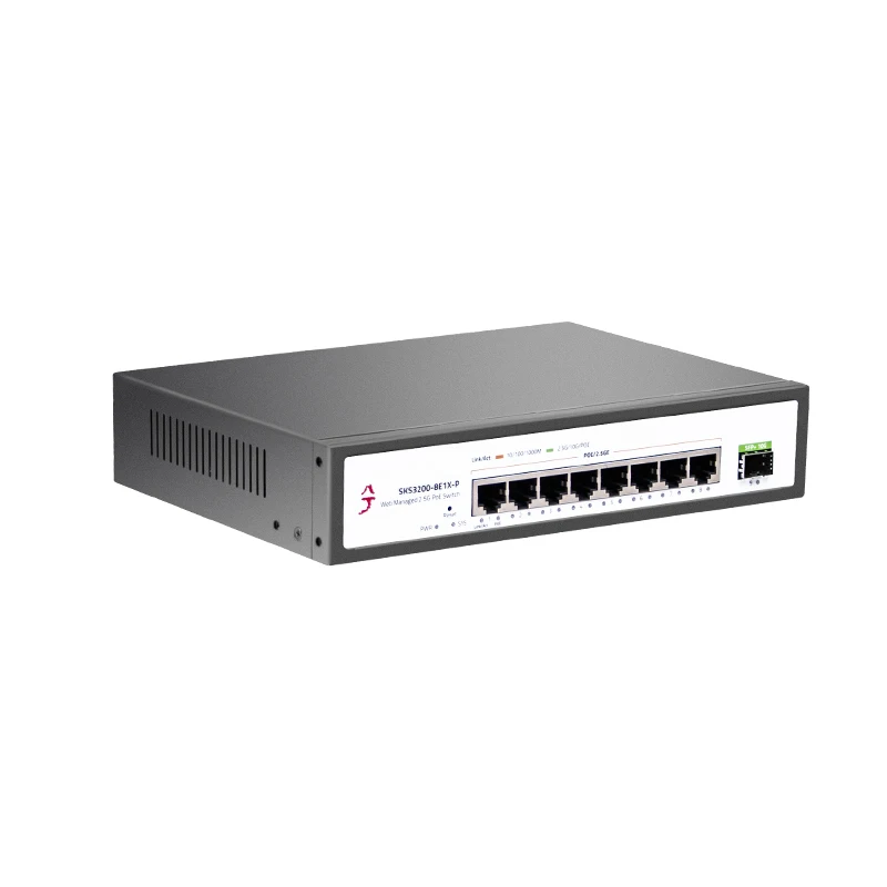 XikeStor 9 Ports 2.5G L2 simple Managed POE Switch 8*2.5G RJ45 1*10G SFP+Ethernet Switch Support VLAN Division+Cooling shell