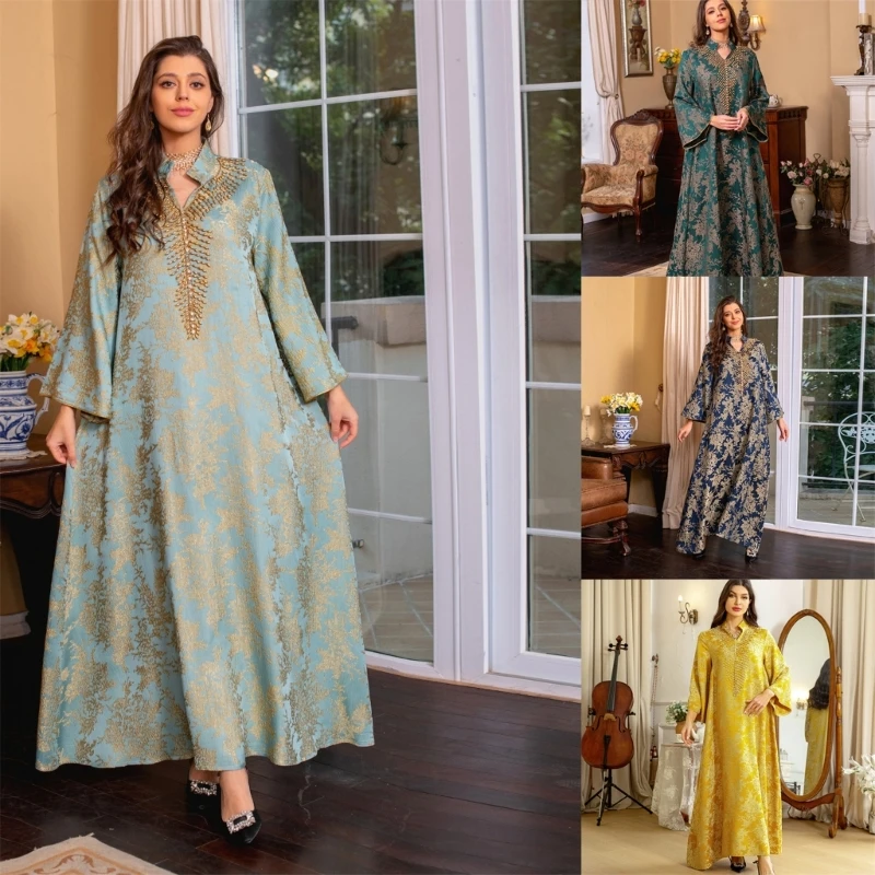 

Kaftan Dress Islamic Kaftan Robes Prayer Dress Full Length Kaftan Dress for Women Wdding Festival Daily Wearing