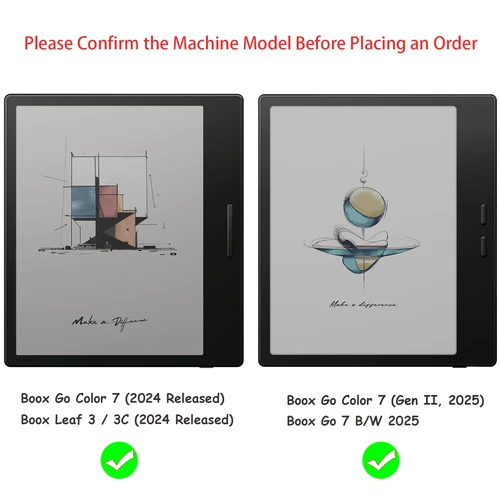 Imagen 2 del producto Funda con doble soporte para Onyx Boox Go 7 /Boox Go Color 7 (Gen II/Gen I) de 7 pulgadas con portalápices/apagado y apagado automático/doble correa de mano