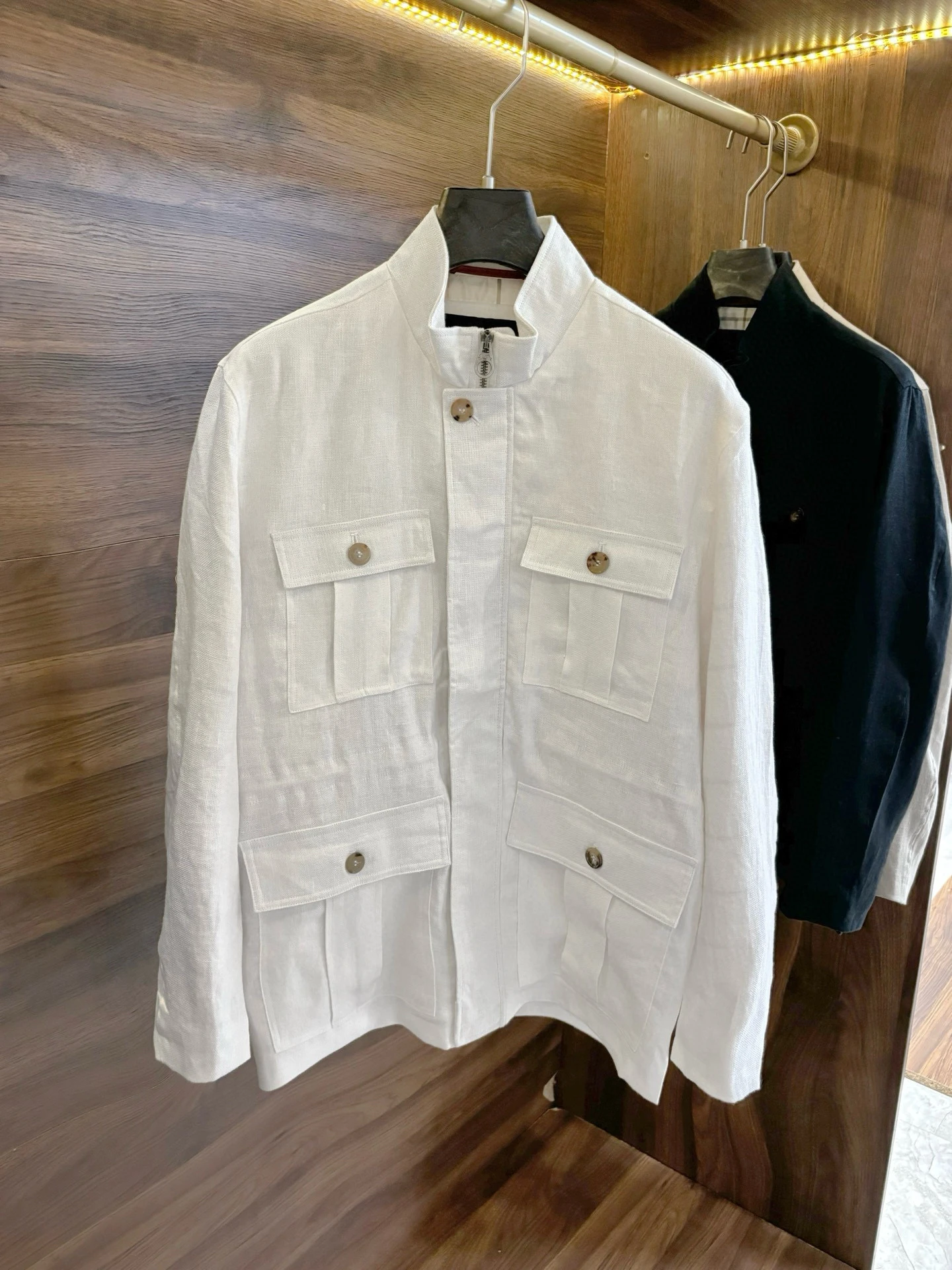 

Men's Linen Casual Jaet Stand Collar Busin Top Coat Autumn Winter New Sle Simple Leisure Workwear Outerwear