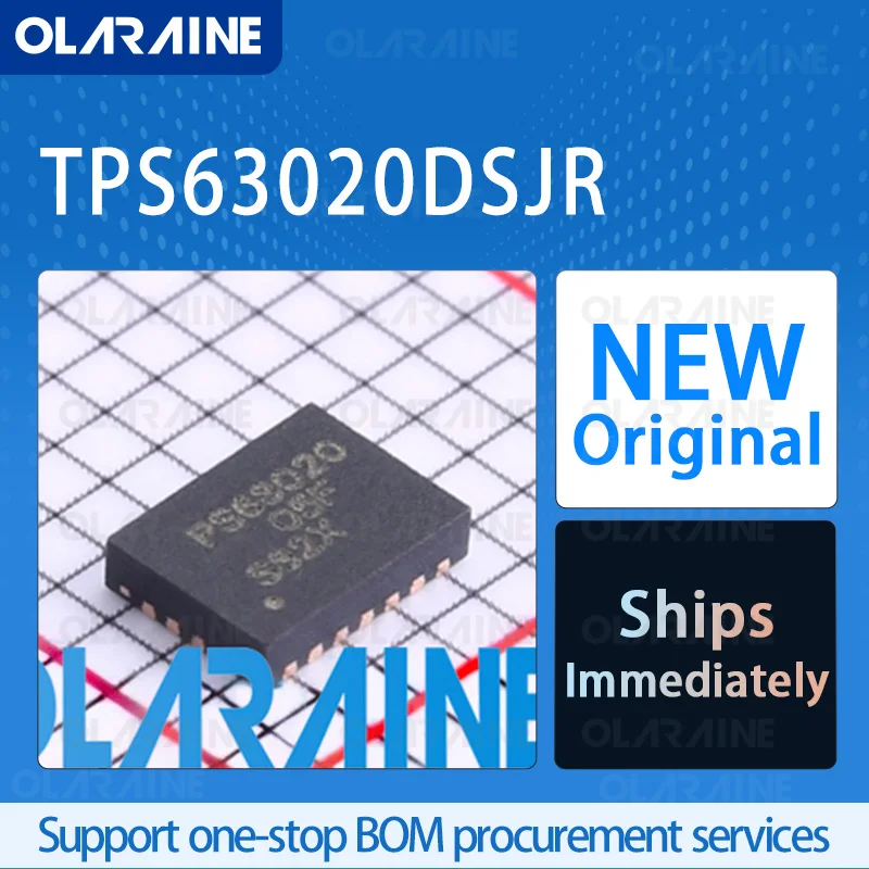 

5/10/100Pcs TPS63020DSJR VSON-14 original ic chip Switching regulators RoHS Voltage 5.5 V Current 4 A 1 Output Frequency 2.4 MHz