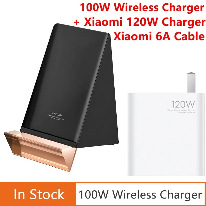 

New 100W Wireless Charger 100W Max Vertical Air-cooled stand Charging Support Fast Charger For Xiaomi MIX 4