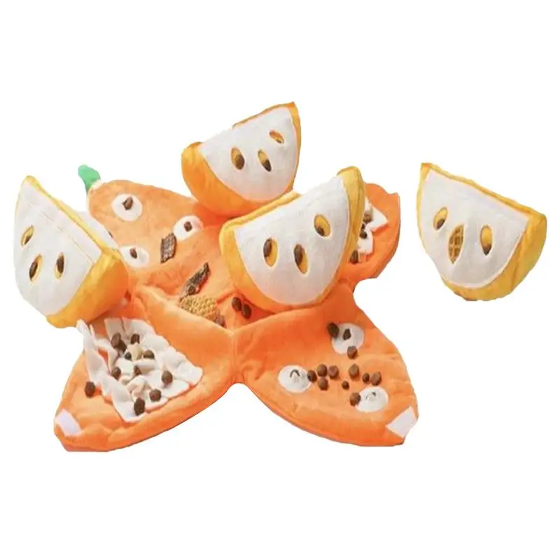 

Dog Sniff Mat Orange Interactive Feed Puzzle For Boredom Plush Interactive Squeaky Feeder Puzzle With Crumpled Paper For Large
