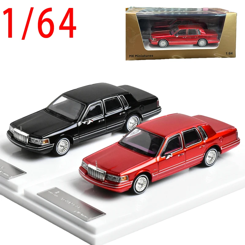 

MK Diecast 1/64 Scale Lincoln City 1992 Vintage Car Model Alloy Lincoln Car Model Collection Ornament Play Vehicles Toys for Boy