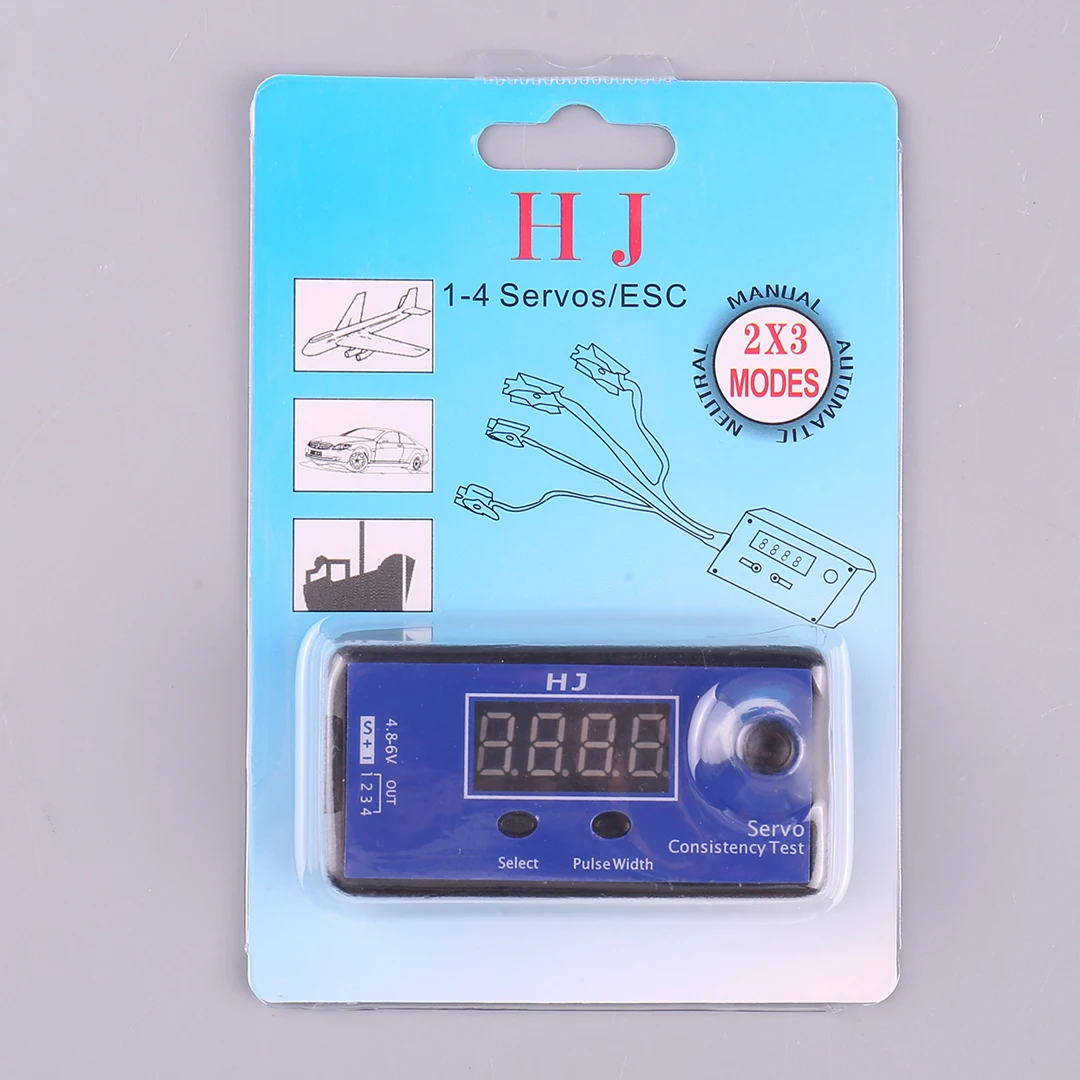 HJ Digital Servo Tester ESC Consistency Tester for RC Airplane DC 4.8-6V 3 Modes Steering Gear Measurement 1-4S