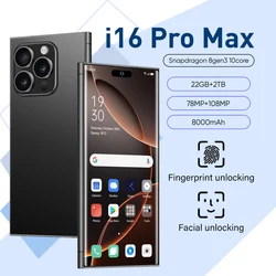 スマートフォン,i16 Pro Max,22GB,テラバイトインチ,高解像度画面,108MP 78MP,7.3 mAh,Snapdragon 8,8000世代,デュアルSIMカード