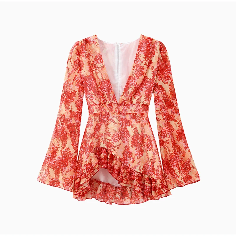 Lady Flare Puff Sleeve V Neck Mini Dress Women Floral Print Sexy Ruched Hem Bodycon Chic Dresses 2026 Party Summer Gowns Petite Se271456eda2448fd93a2da00a66d9e44c