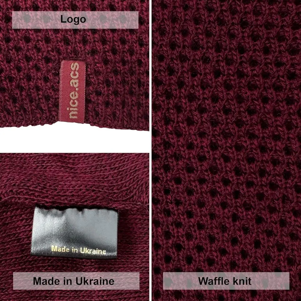 طقم وشاح إنفينيتي من الصوف للنساء وقبعة صغيرة متماسكة مترهل #4