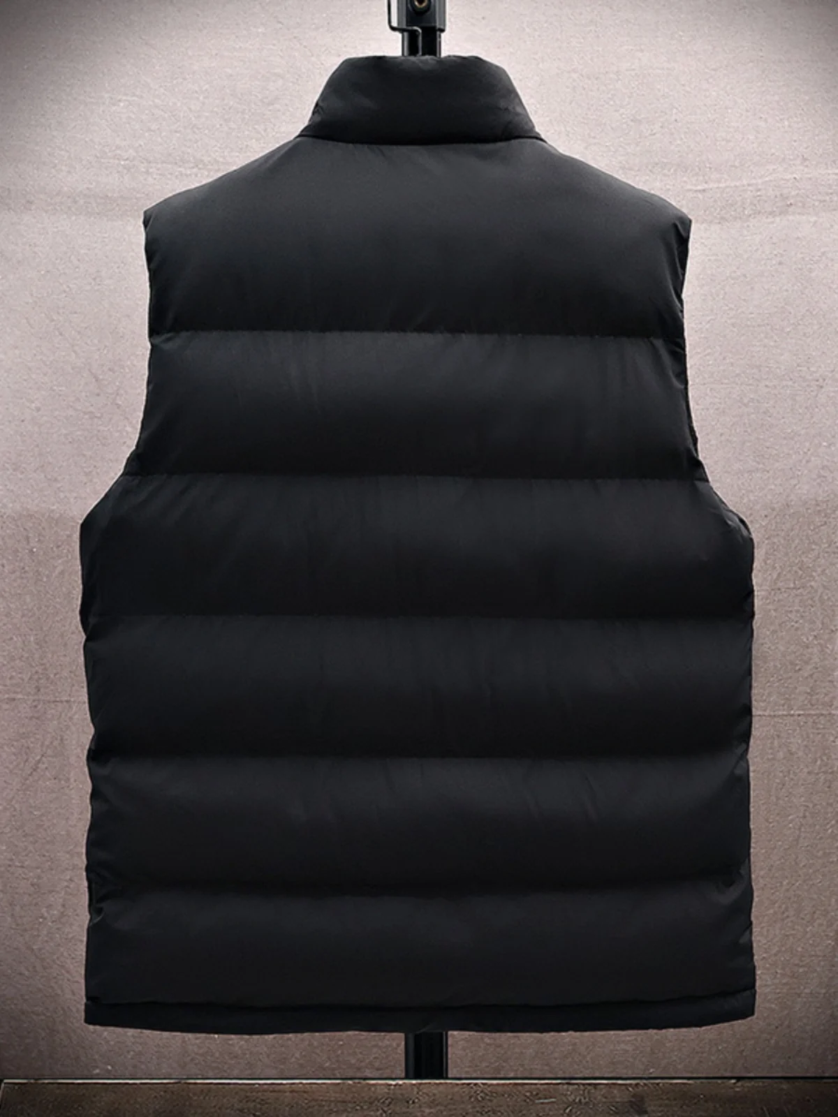Men's Thickened Winter Cotton Vest Large Size Zipper Closure Outerwear Warm Stand Collar Faux Silk Cotton Youth Fashion