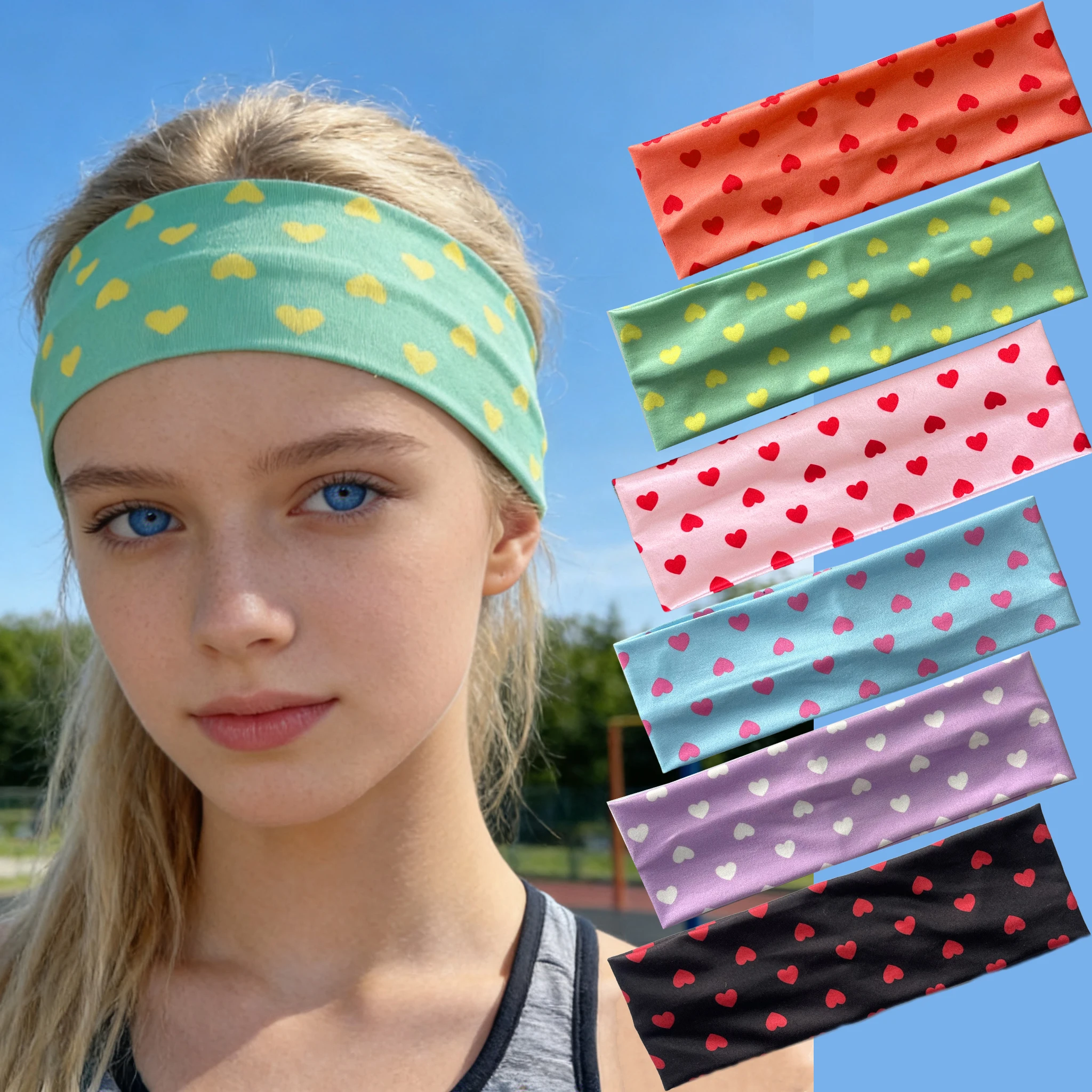 Neue Valentinstag-Haarbänder mit Liebesmotiv, koreanische süße Mädchen-Accessoires, Haarbänder, vielseitig einsetzbar für Fitness, Yoga und Sport.