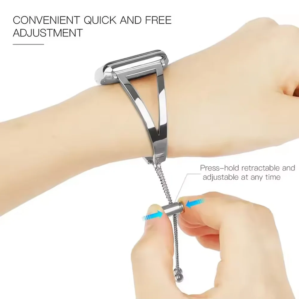 ساعات للنساء حزام ل سوار ساعة أبل 42 مللي متر 46 44 41 49 مللي متر سوار معدني من الفولاذ المقاوم للصدأ iWatch سلسلة 10 9 8 7 se Ultra 2