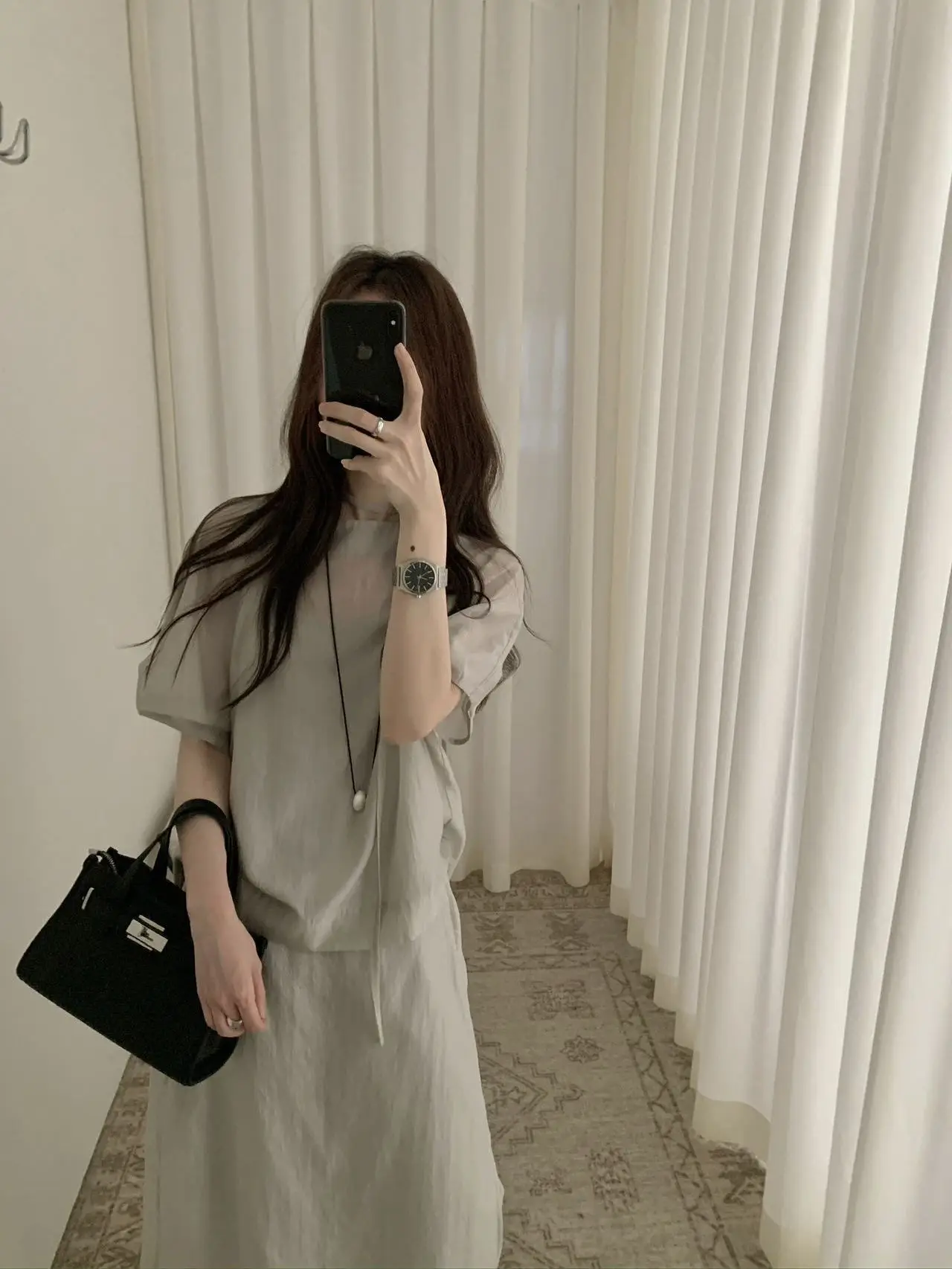 

LilianTE Comfortable Pure Color round Neck Short Sleeve Women's Top Versatile Basic Style Moisture Wicking Casual Shirt